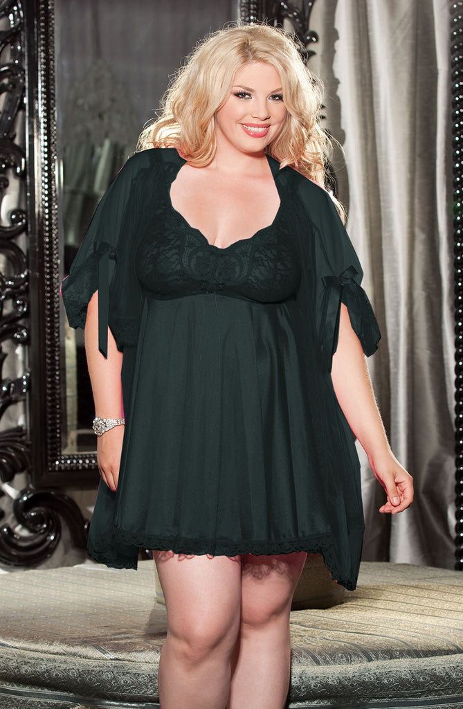 Shirley of Hollywood X3595 Black 3 Piece Babydoll - My Lingerie Obsession 